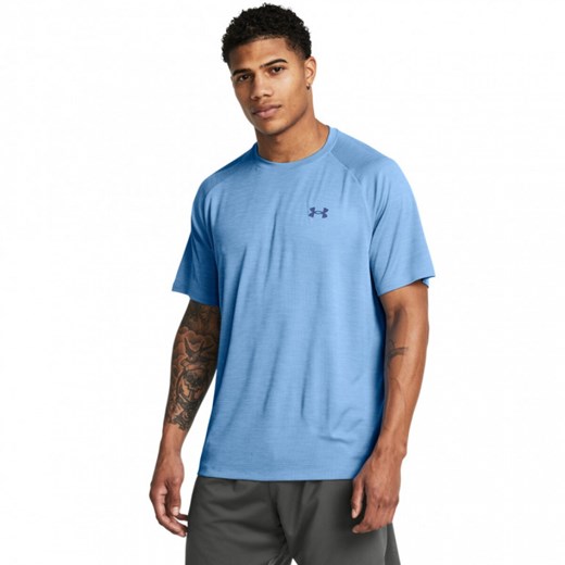 Męska koszulka treningowa Under Armour UA Tech Textured SS - niebieska ze sklepu Sportstylestory.com w kategorii T-shirty męskie - zdjęcie 174942592
