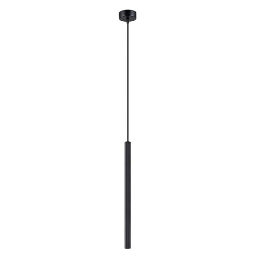 Czarna lampa wisząca tuba z ryflowanym kloszem - A612-Alra Lumes One Size Edinos.pl