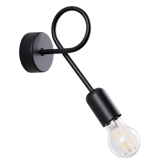 Czarny loftowy kinkiet bez klosza - A621-Akli Lumes One Size Edinos.pl
