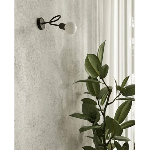 Czarny loftowy kinkiet bez klosza - A621-Akli Lumes One Size Edinos.pl