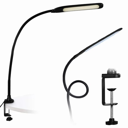 Czarna lampka biurkowa LED - M002 K0-M49 ze sklepu Edinos.pl w kategorii Lampy stołowe - zdjęcie 174944814