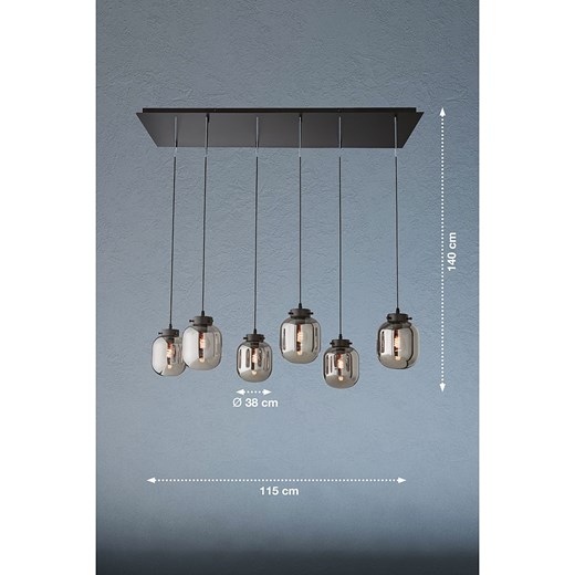 FISCHER &amp; HONSEL Lampa wisząca w kolorze czarno-szarym - 115 x 38 cm Fischer & Honsel onesize okazja Limango Polska