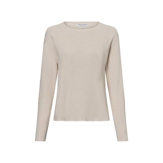 Marie Lund Sweter damski z dzianiny Kobiety Bawełna beżowy jednolity ze sklepu vangraaf w kategorii Swetry damskie - zdjęcie 174947222