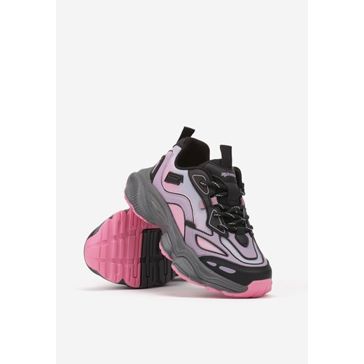 Fuksjowe Buty Sportowe Sneakersy na Grubej Piankowej Podeszwie Alionora ze sklepu born2be.pl w kategorii Buty sportowe dziecięce - zdjęcie 174947653