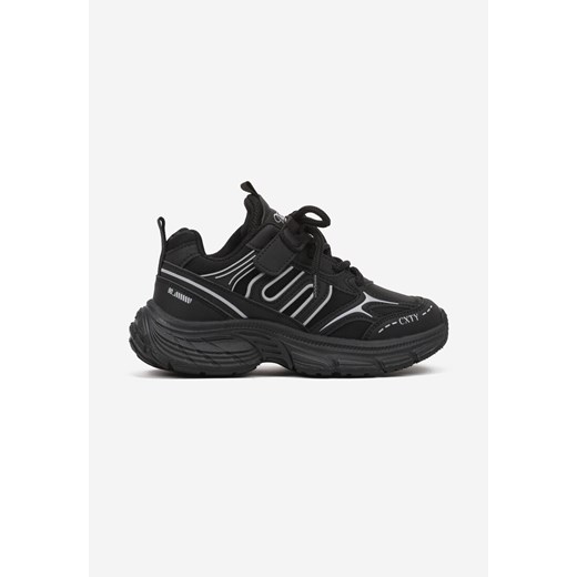 Czarne Buty Sportowe z Zapięciem na Rzep i Sznurowadłami Stellaria ze sklepu born2be.pl w kategorii Buty sportowe dziecięce - zdjęcie 174947661