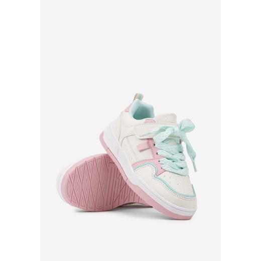 Beżowe Płaskie Buty Sportowe Sneakersy z Perforacją i Sznurowaniem Florenne ze sklepu born2be.pl w kategorii Buty sportowe dziecięce - zdjęcie 174947671