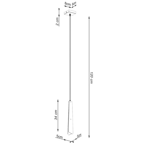Biała lampa wisząca z długim unikatowym kloszem - A609-Zana Lumes One Size Edinos.pl