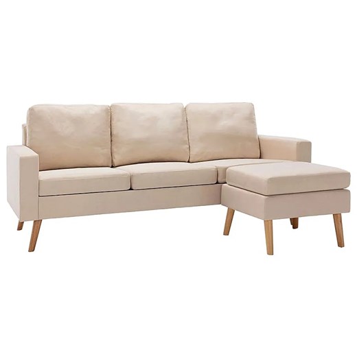 3-osobowa kremowa sofa z podnóżkiem - Muria 4Q ze sklepu Edinos.pl w kategorii Sofy i kanapy - zdjęcie 174953410