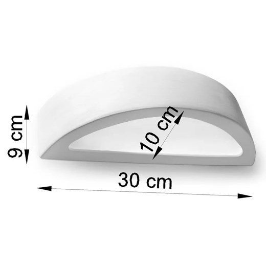 Biały ceramiczny półokrągły kinkiet - A618-Etin Lumes One Size Edinos.pl