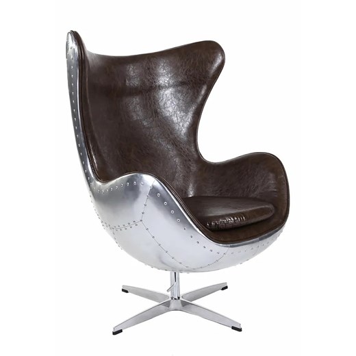 Brązowy industrialny fotel wypoczynkowy jajo D4-Z06 ze sklepu Edinos.pl w kategorii Fotele - zdjęcie 174953454