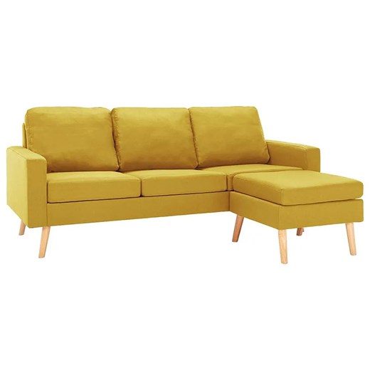 3-osobowa żółta sofa z podnóżkiem - Muria 4Q ze sklepu Edinos.pl w kategorii Sofy i kanapy - zdjęcie 174956531