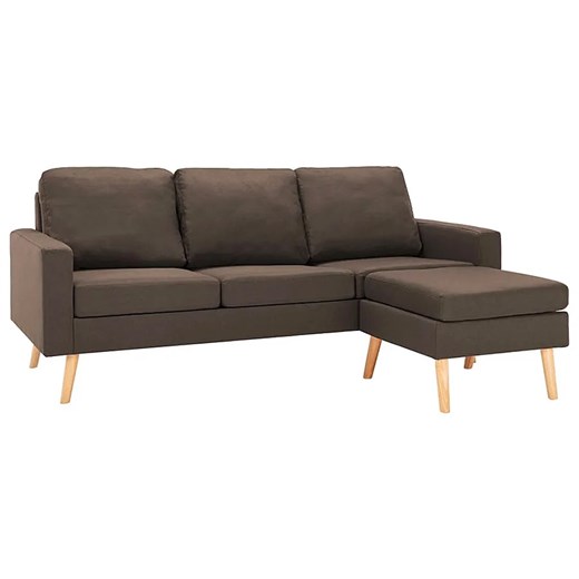 3-osobowa brązowa sofa z podnóżkiem - Muria 4Q ze sklepu Edinos.pl w kategorii Sofy i kanapy - zdjęcie 174956550