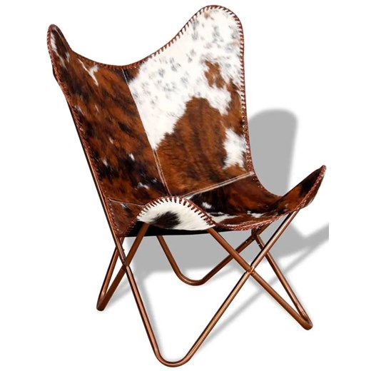 Brązowo biały fotel butterfly retro C1-L33 ze sklepu Edinos.pl w kategorii Fotele - zdjęcie 174956773