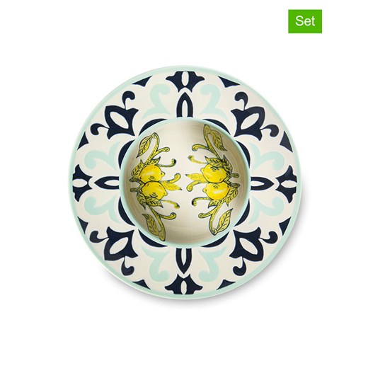 Trendy Kitchen by EXCÉLSA Talerze (6 szt.) "Amalfi" w kolorze błękitno-czarnym do makaronu - Ø 28 cm - id: 15593614 - marki Trendy Kitchen By Excélsa - 174957713 Trendy Kitchen by EXCÉLSA Talerze (6 szt.) "Amalfi" w kolorze błękitno-czarnym do makaronu - Ø 28 cm ze sklepu Limango Polska w kategorii Przypinki - zdjęcie 174957713