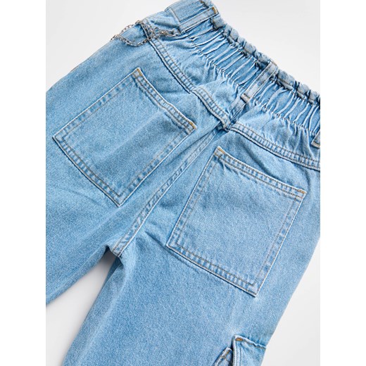 Reserved - Jeansy jogger cargo z łańcuchem - niebieski Reserved 122 (6-7 lat) Reserved