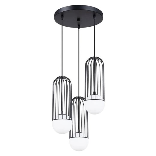 Czarna industrialna lampa wisząca druciana - 4X A608 E7-H86 ze sklepu Edinos.pl w kategorii Lampy wiszące - zdjęcie 174961184