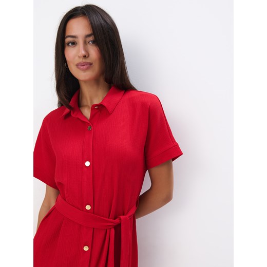 Sukienka Mohito casual midi na uczelnię koszulowa