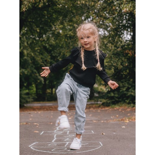 Reserved - Bluzka z falbanką - czarny Reserved 104 (3-4 lata) Reserved