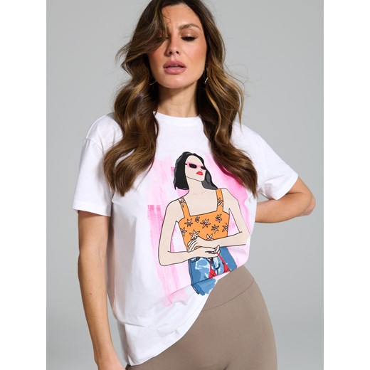 Sinsay - Koszulka z nadrukiem - biały Sinsay L Sinsay