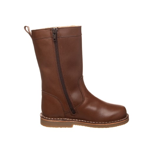 Buty zimowe dziecięce Kmins brązowe skórzane