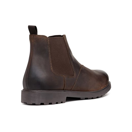 Buty zimowe męskie Geox z tkaniny brązowe bez zapięcia