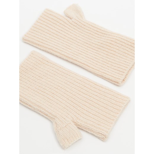 Cropp - Beżowe rękawiczki mitenki - beżowy Cropp Uniwersalny Cropp