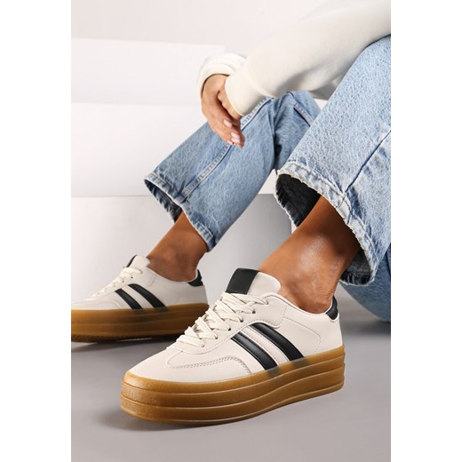 Buty sportowe damskie Renee sneakersy na wiosnę na platformie sznurowane