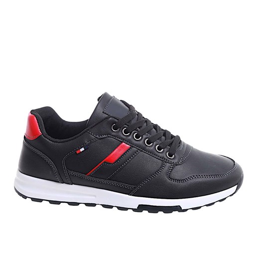 Sznurowane czarne męskie buty sportowe /F9-3 16782 T482/ Pantofelek24 42 Pantofelek24.pl