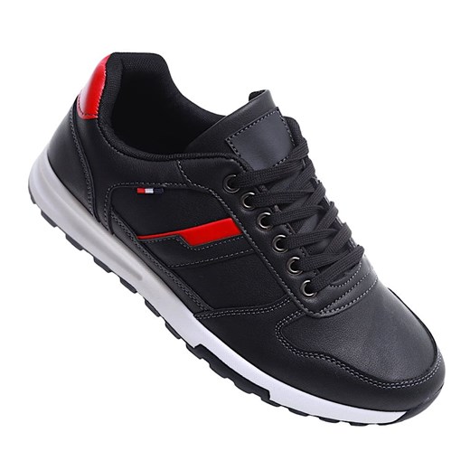 Sznurowane czarne męskie buty sportowe /F9-3 16782 T482/ Pantofelek24 42 Pantofelek24.pl