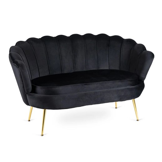 Czarna welurowa sofa w stylu glamour - Deos ze sklepu Edinos.pl w kategorii Sofy i kanapy - zdjęcie 174977364