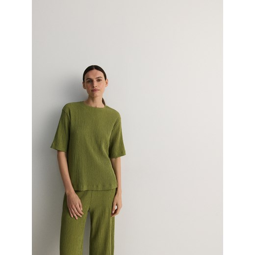Reserved - T-shirt regular - zielony ze sklepu Reserved w kategorii Bluzki damskie - zdjęcie 174980883