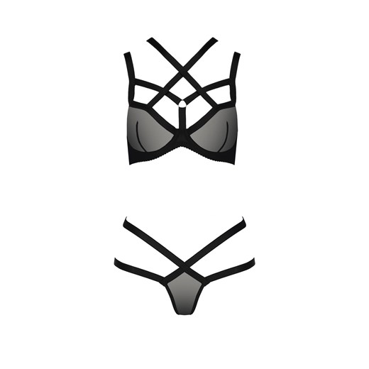 Hagar komplet, Kolor czarny, Rozmiar L/XL, Passion ze sklepu Intymna w kategorii Komplety bielizny damskiej - zdjęcie 174988120