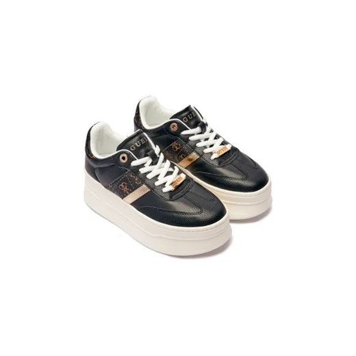 Buty sportowe damskie Guess sneakersy na platformie z tworzywa sztucznego sznurowane