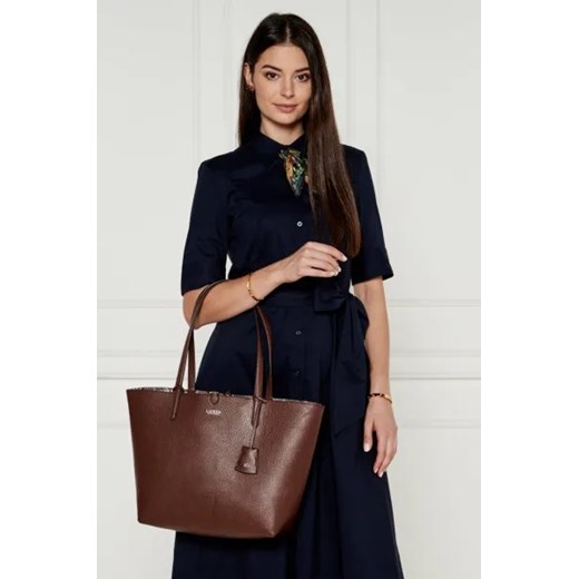 Shopper bag Ralph Lauren brązowa