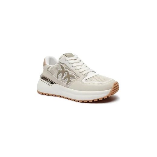 Buty sportowe damskie Pinko sneakersy sznurowane wiosenne z tworzywa sztucznego