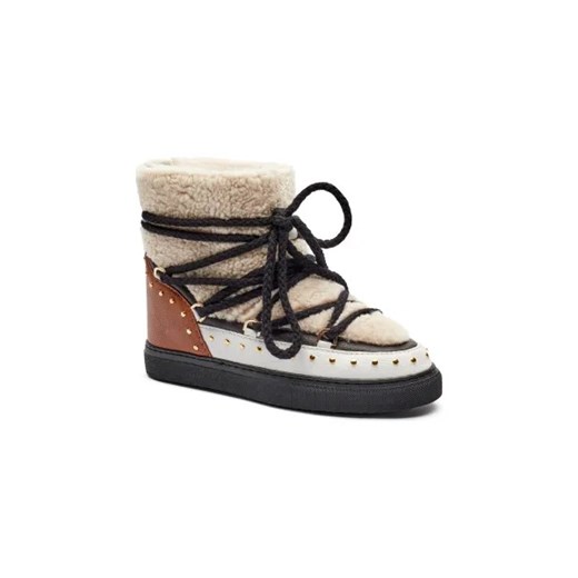 INUIKII Skórzane śniegowce CURLY ROCK WEDGE | z dodatkiem wełny ze sklepu Gomez Fashion Store w kategorii Śniegowce damskie - zdjęcie 174993853