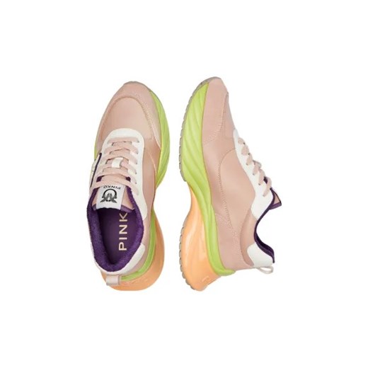 Pinko buty sportowe damskie sneakersy różowe płaskie wiązane