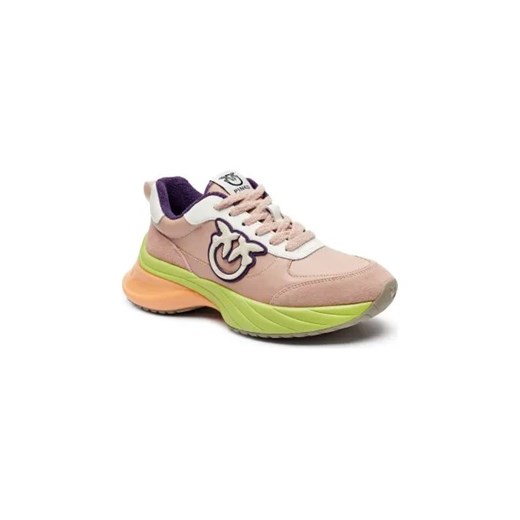 Buty sportowe damskie Pinko sneakersy wiązane skórzane