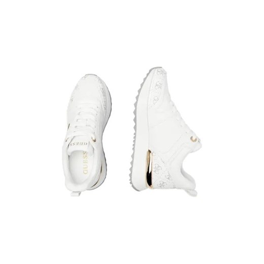 Buty sportowe damskie Guess sneakersy białe na platformie sznurowane na wiosnę z tkaniny
