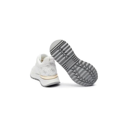 Guess buty sportowe damskie sneakersy z tkaniny białe na platformie sznurowane