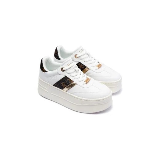 Buty sportowe damskie Guess sneakersy na platformie białe z tworzywa sztucznego
