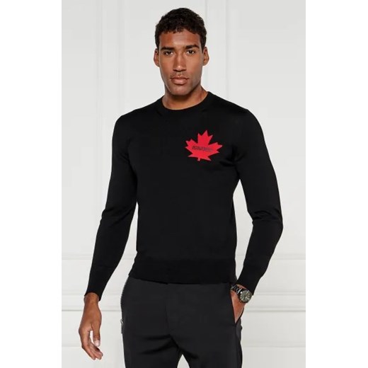 Dsquared2 Wełniany sweter Leaf | Slim Fit Dsquared2 L Gomez Fashion Store