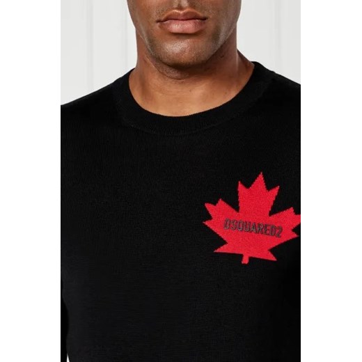 Dsquared2 Wełniany sweter Leaf | Slim Fit Dsquared2 L Gomez Fashion Store