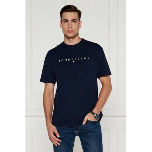 T-shirt męski granatowy Tommy Jeans z krótkim rękawem