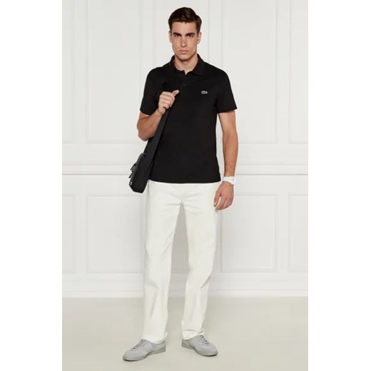 T-shirt męski czarny Lacoste z krótkim rękawem