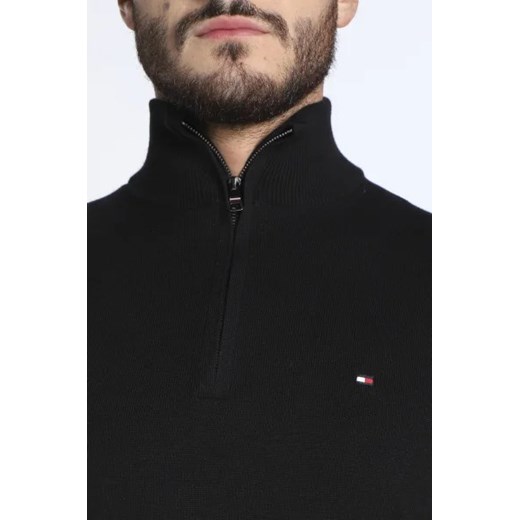 Tommy Hilfiger Sweter ZIP MOCK | Regular Fit | z dodatkiem kaszmiru Tommy Hilfiger XL Gomez Fashion Store