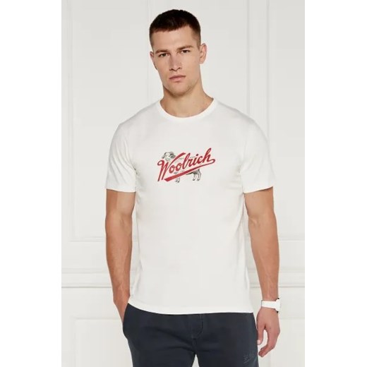 T-shirt męski Woolrich z krótkimi rękawami z bawełny