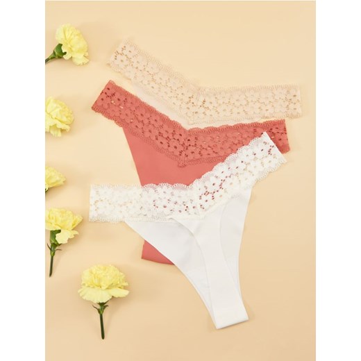 Sinsay - Majtki 3 pack - wielobarwny ze sklepu Sinsay w kategorii Majtki damskie - zdjęcie 175004123