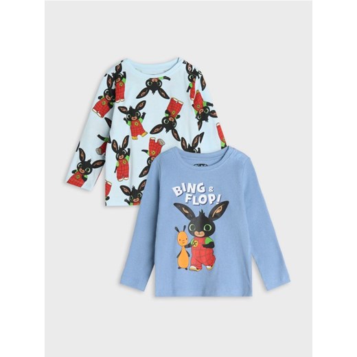 Sinsay - Koszulka z długimi rękawami Bing 2 pack - niebieski ze sklepu Sinsay w kategorii T-shirty chłopięce - zdjęcie 175004184