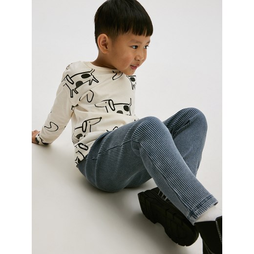 Reserved - Legginsy z prążkowanej dzianiny - granatowy Reserved 98 (2-3 lata) Reserved